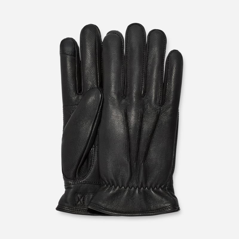 UGG 3 Point Leather Glove for Men in Black, Size XL, Polyester/Leather