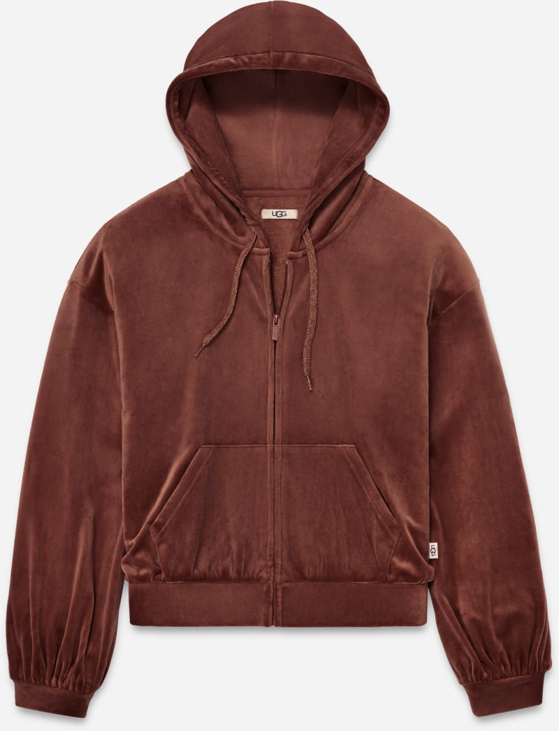 UGG Ashwood Zip Hoodie for Women in Cherrywood, Size Large, Polyester