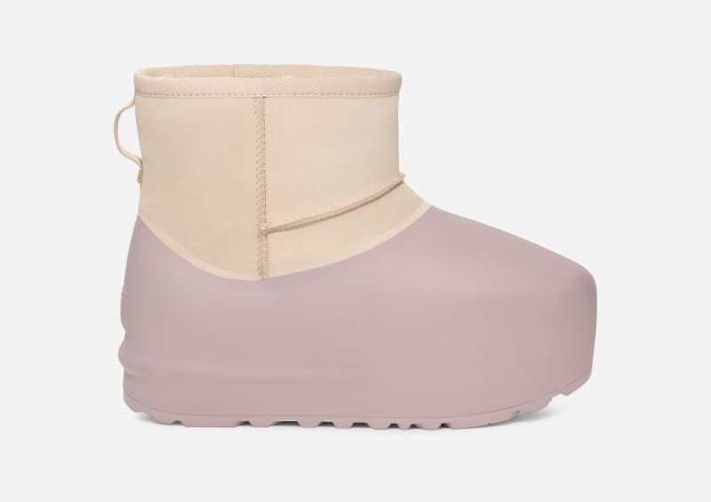 UGG Classic Mini Pumped Molded-laars in Beige, Maat 42, Suede