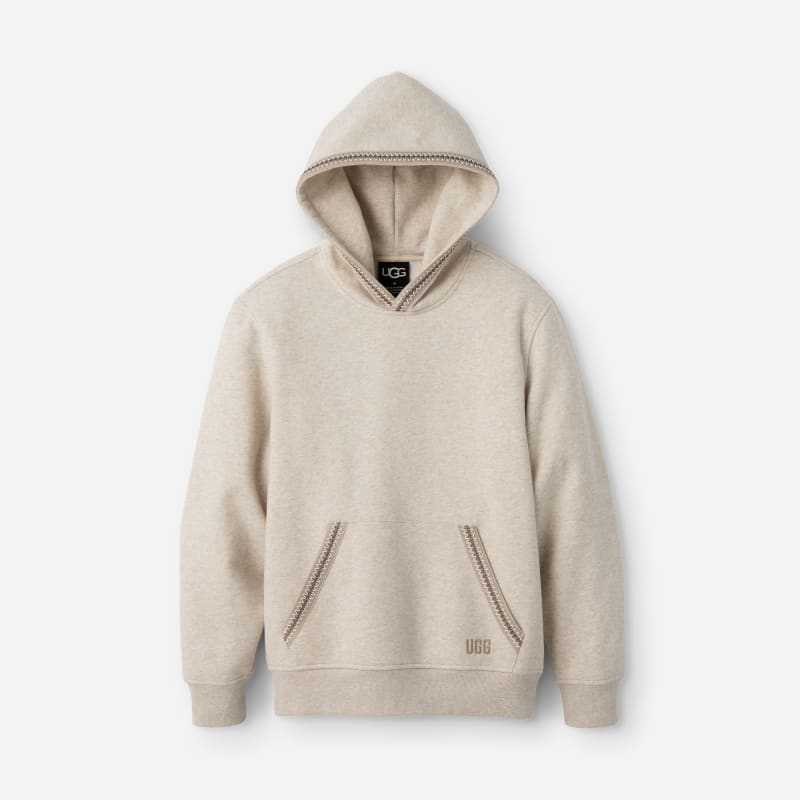 UGG Tasman Hoodie for Men in Caribou Heather, Size Medium, Cotton Blend/Recycled Materials/Polyester