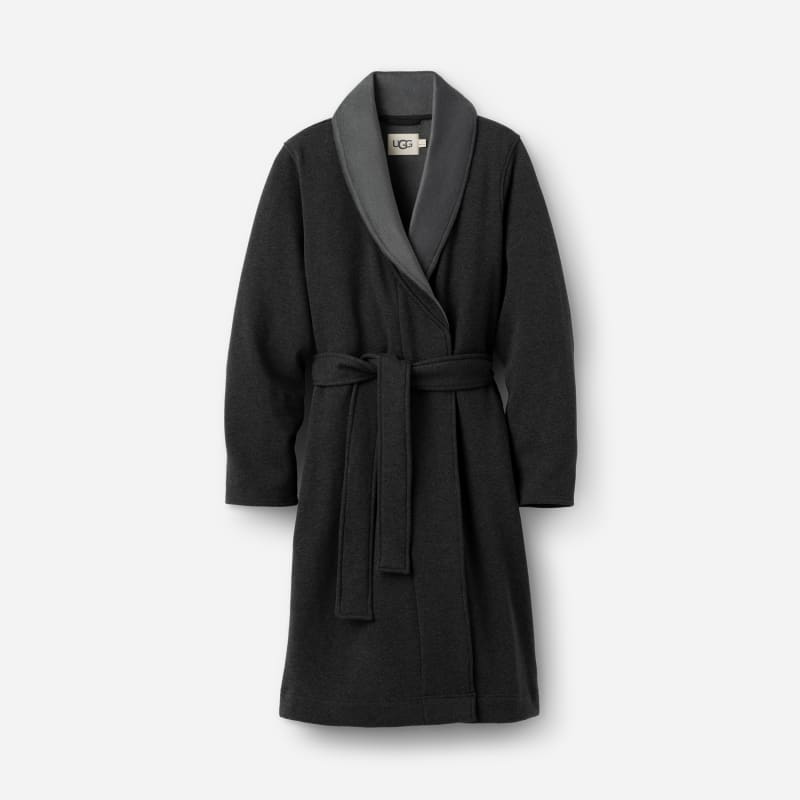 UGG® Women's Duffield Robe Fleece Robes in Black Bear Heather, Size XL