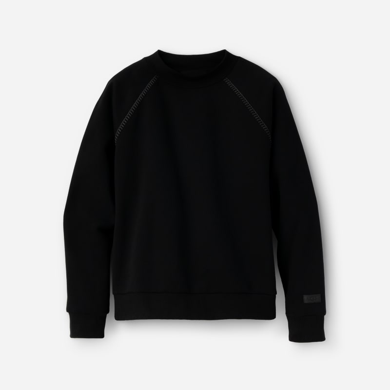 UGG Classic Crewneck Sweater for Women in Black, Size 3X, Cotton/Polyester/Leather