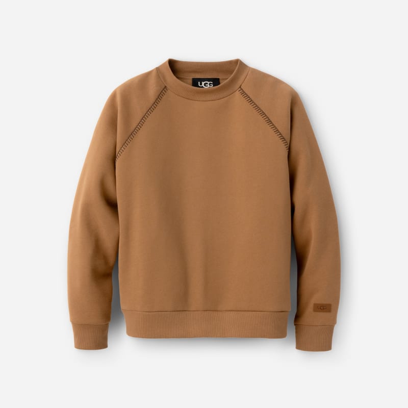 UGG Classic Crewneck-trui in Brown, Maat XL, Katoenmix/Recycled Materials