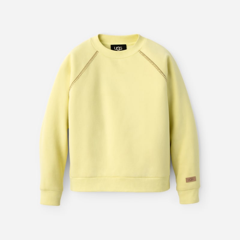UGG Classic Crewneck Sweater for Women in Hopper, Size 2XS, Cotton/Polyester/Leather