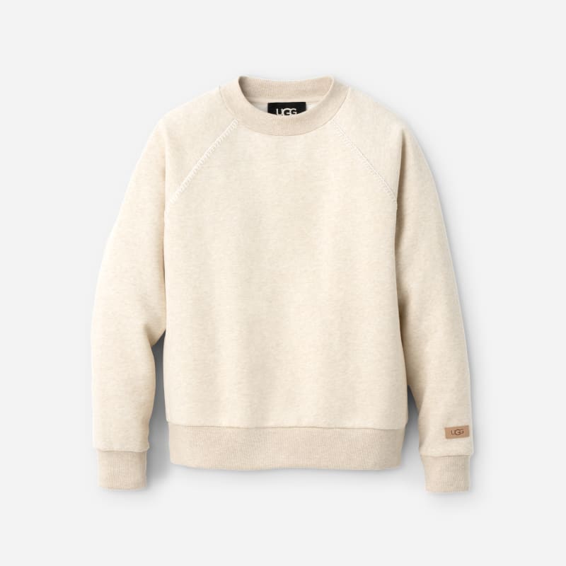 UGG Classic Crewneck-trui in Sand Heather, Maat M, Katoenmix/Recycled Materials