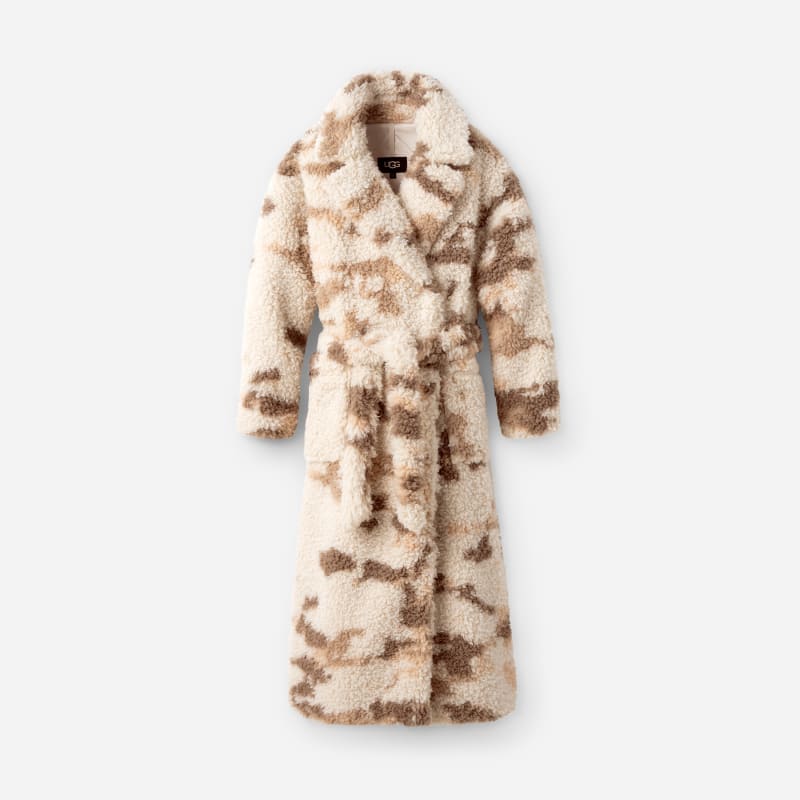 UGG Alesandra Faux Fur Coat for Women in Putty Melange, Size 2XS/XS, Polyester