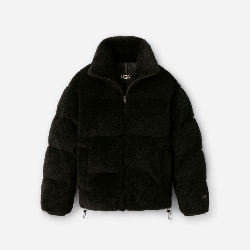 UGG® Women's Emmalyn UGG®fluff Puffer Jacket Fleece in Tar, Size XL