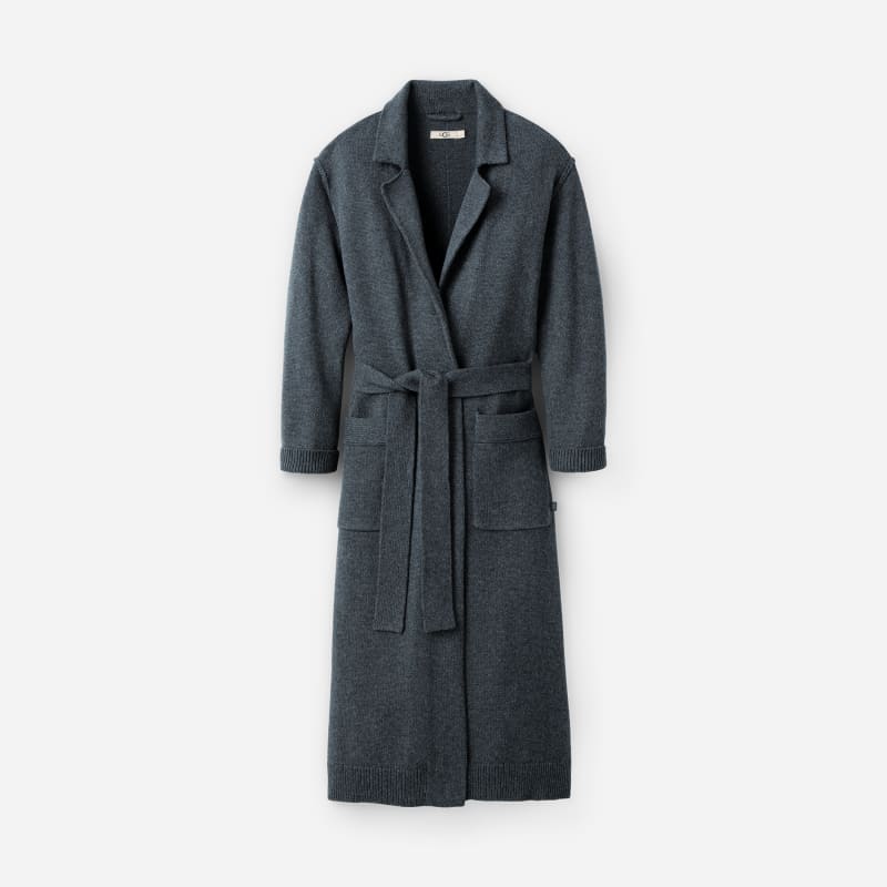 UGG® Women's Ladonna Duster Knit/Recycled Materials Cardigans in Charcoal Grey Heather, Size M