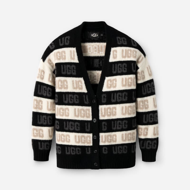 UGG Women's Graphic Logo Cardigan in , Size Medium | Polyester