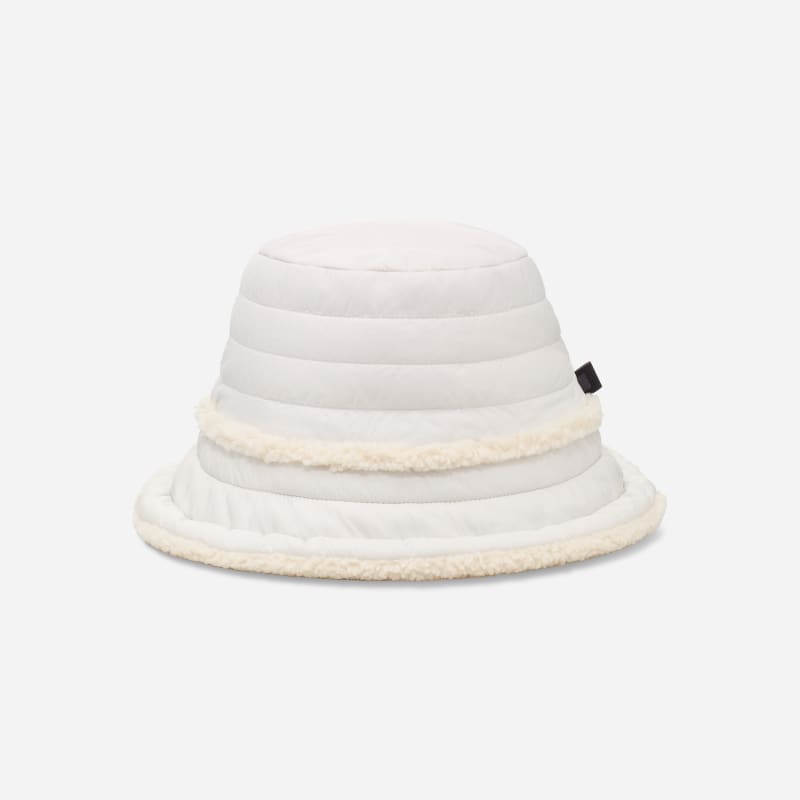 UGG fluff Reversible Hat for Women in Nimbus, Size S/M, Polyester/Leather