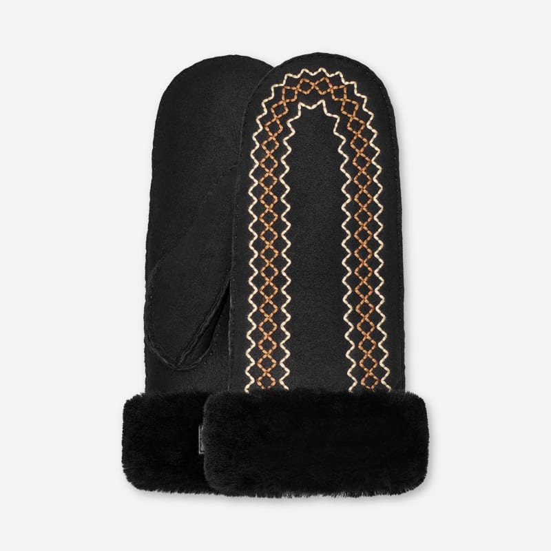 UGG Women's Atherson Embroidered Mitten in , Size L/XL | Shearling
