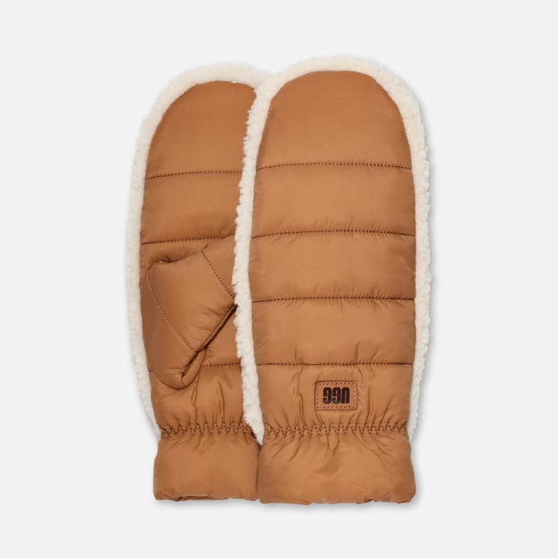 UGG Fluff Mitten for Women in Brown, Size L/XL, Nylon/Recycled Materials/Polyester