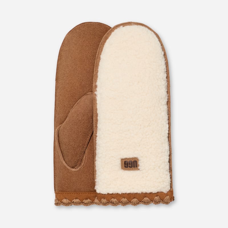 UGG fluff Scalloped-want in Nimbus, Maat L/XL, Leder