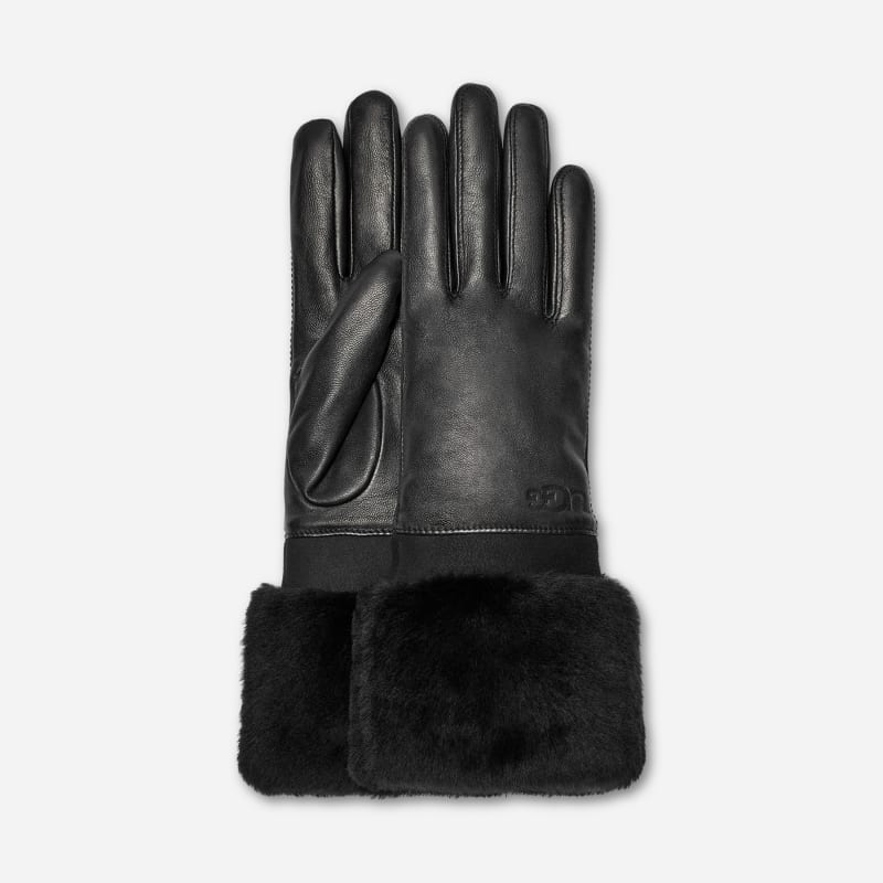 UGG Women's Sheepskin Cuff Leather Glove in , Size Medium