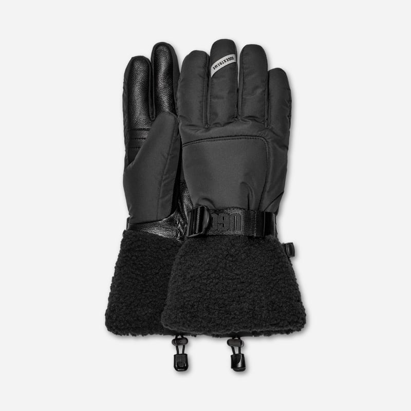 UGG Shasta fluff Glove for Women in Black, Size Large, Polyester/Leather