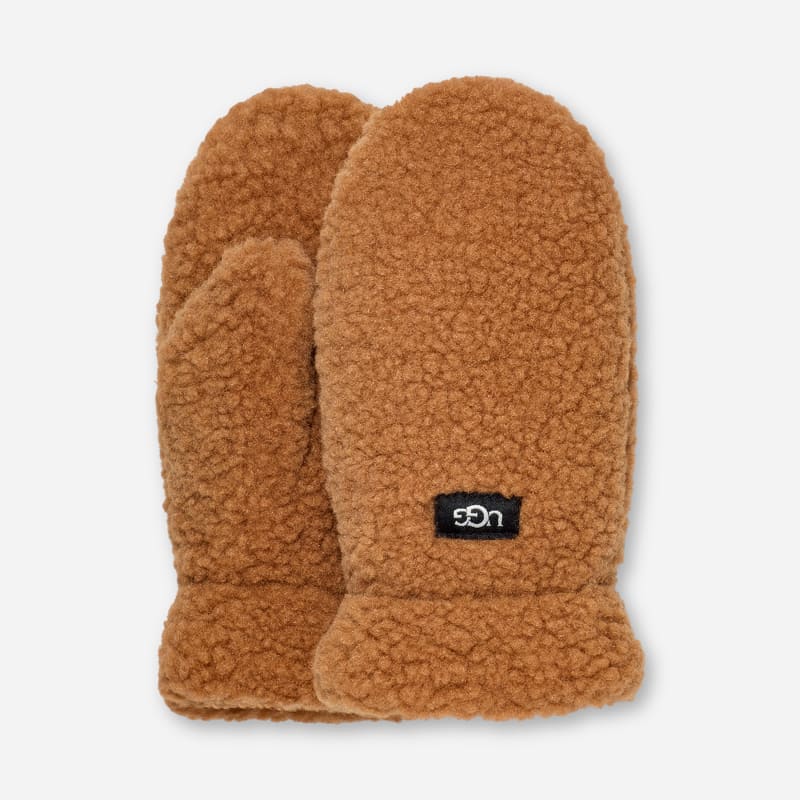 UGG Kids' UGG Kids' fluff Mitten in Brown, Size 4/6 Yrs | Polyester