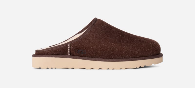 UGG Classic Shaggy Suede-instapper voor heren  in Brown  Suede/Wol
