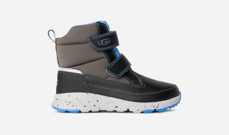 UGG Dannie Weather Boot for Kids in Big Sky/Black, Size 4, Leather/Polyester/Cotton