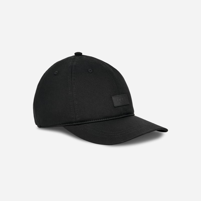 UGG UGG Logo Cap for Women in Black, Size OS, Polyester/Cotton/Leather