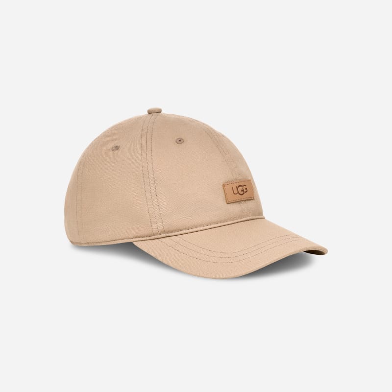UGG UGG Logo Cap for Women in Tan, Size OS, Polyester/Cotton/Leather