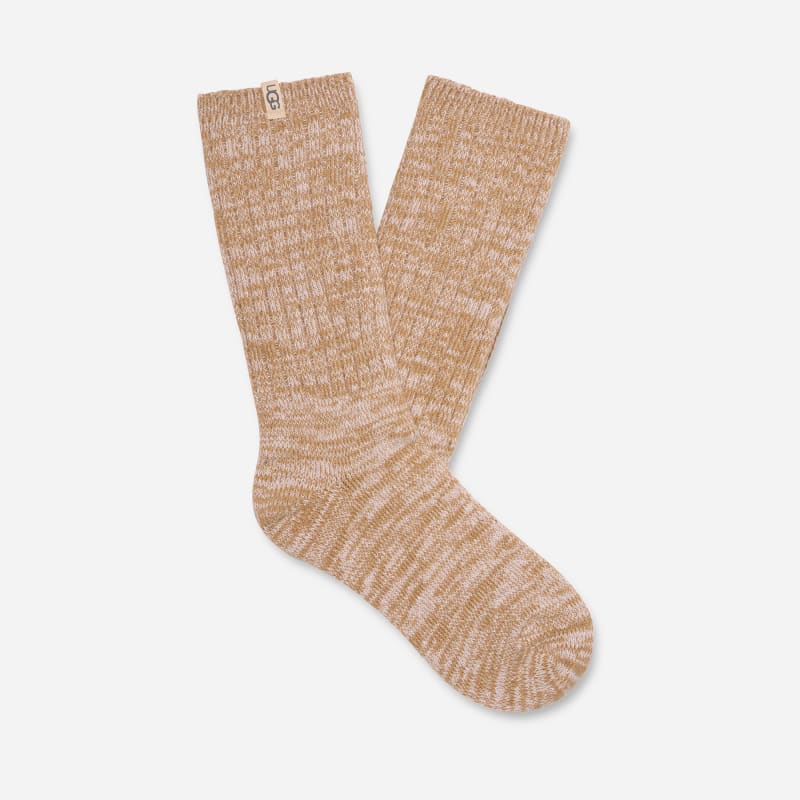 UGG® Women's Rib Knit Slouchy Crew Sock Polyester Blend/Recycled Materials Socks in Sand