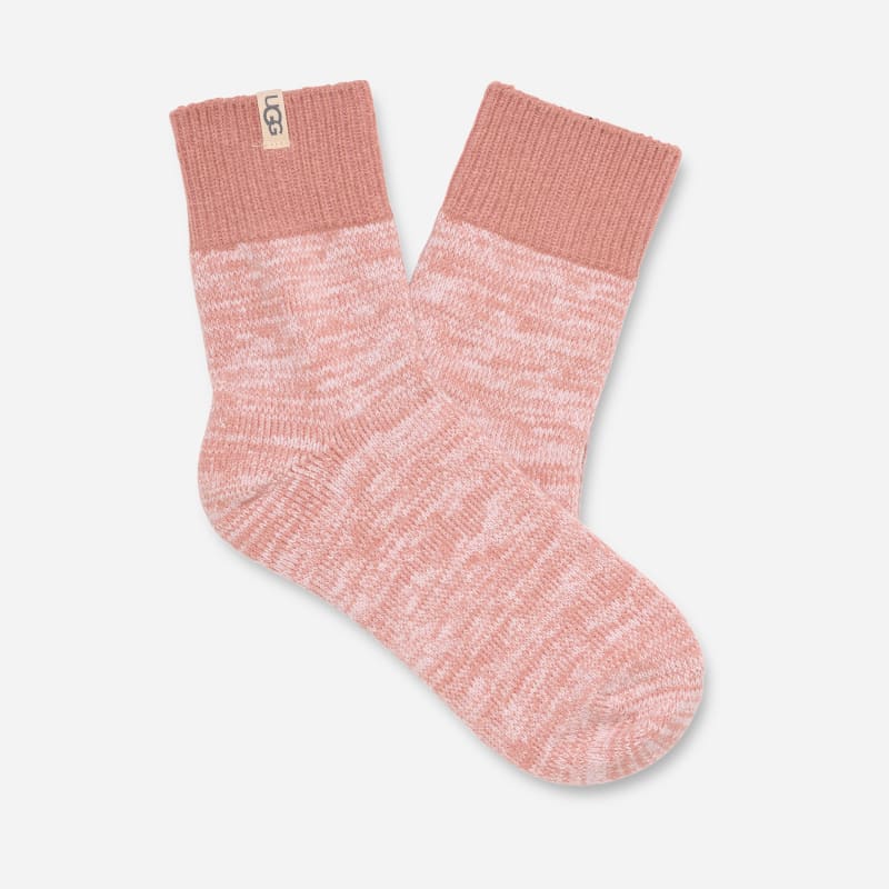 UGG® Women's Rib Knit Slouchy Quarter Knit/Recycled Materials Socks in Blush