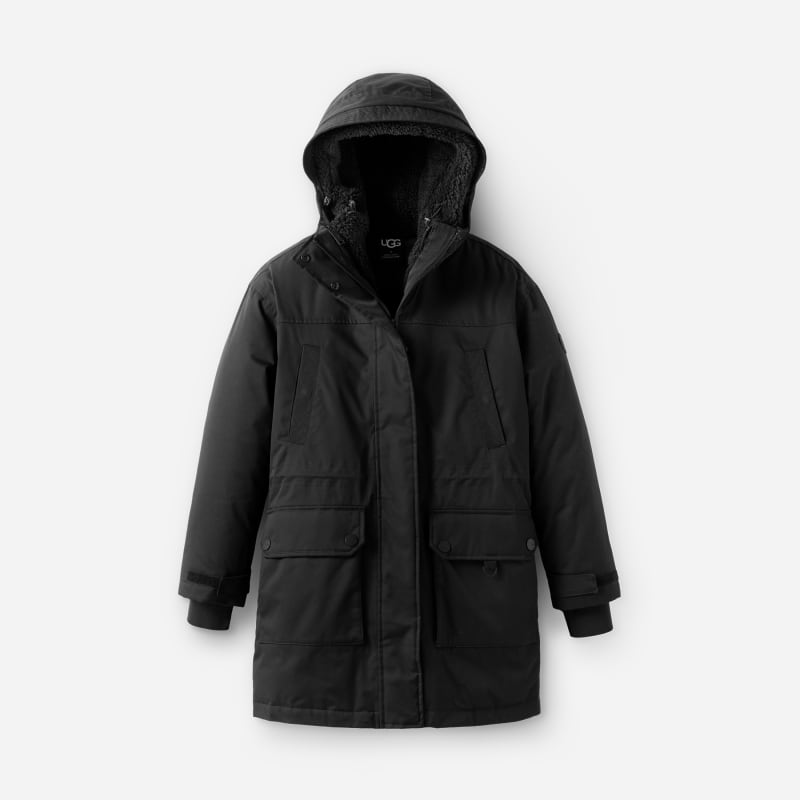 UGG Adirondack Parka 2.0 Jacket for Women in Tar, Size 2XS, Polyester/Cotton
