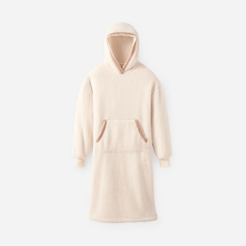 UGG®fluff Oversized Hoodie Fleece/Recycled Materials in Cream, Size ALL GENDER L/XL
