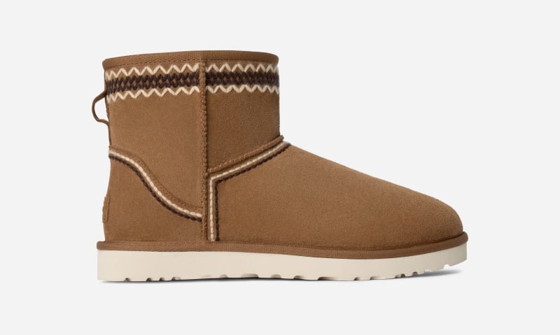 UGG Classic Mini Atherson Boot for Men in Brown, Size 9, Suede/Polyester/Wool