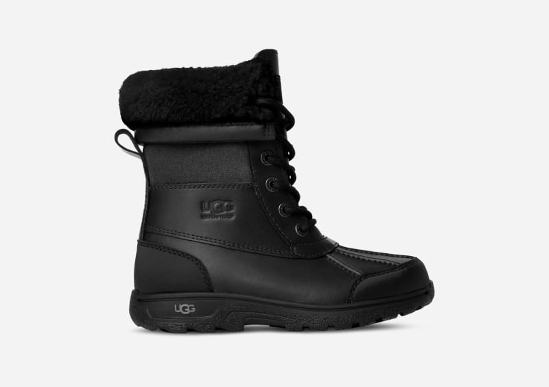 UGG Butte II Boot for Kids in Black, Size 9, Leather/Wool