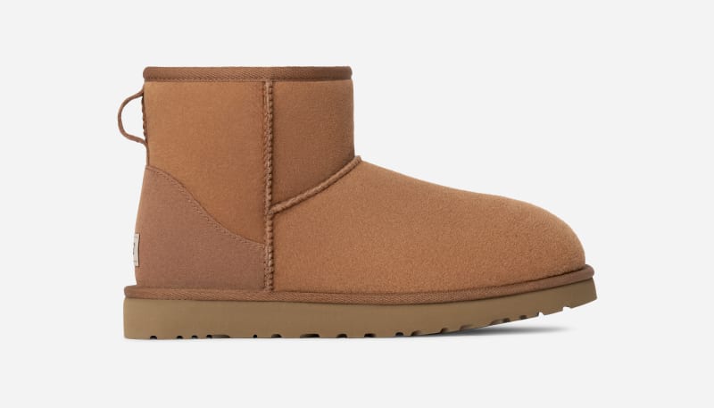 UGG® Men's Classic Mini Sheepskin Classic Boots in Brown/, Size 15