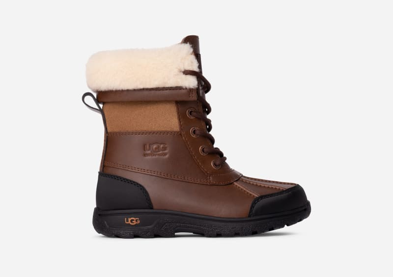 UGG Butte II Boot for Kids in Brown, Size 11, Leather/Wool