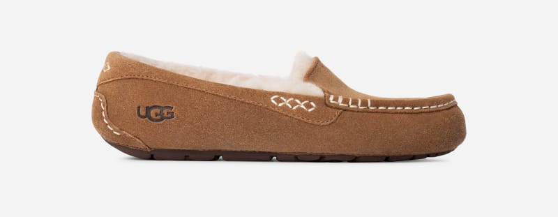 UGG Ansley Slipper for Women in Brown, Size 6, Leather/Wool