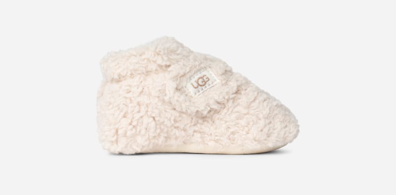 UGG Bixbee Bootie for Kids in Natural Curly Faux Fur, Size 2, Polyester