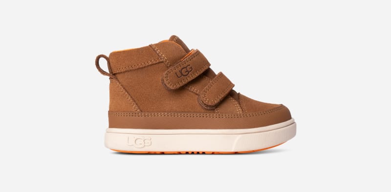 UGG Rennon II Weather Trainer for Kids in Brown, Size 2, Leather/Polyester