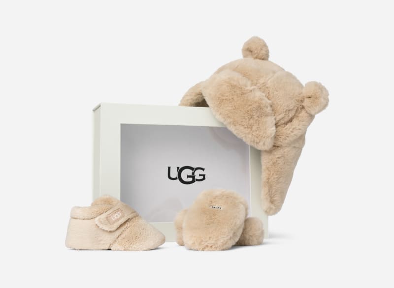 UGG Infant's Bixbee Hat And Mitten Set in , Size 18 | Textile