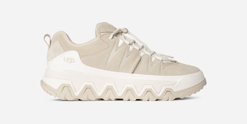 UGG CapTrail Low Trainer for Women in Light Beige, Size 7, Leather/Polyester