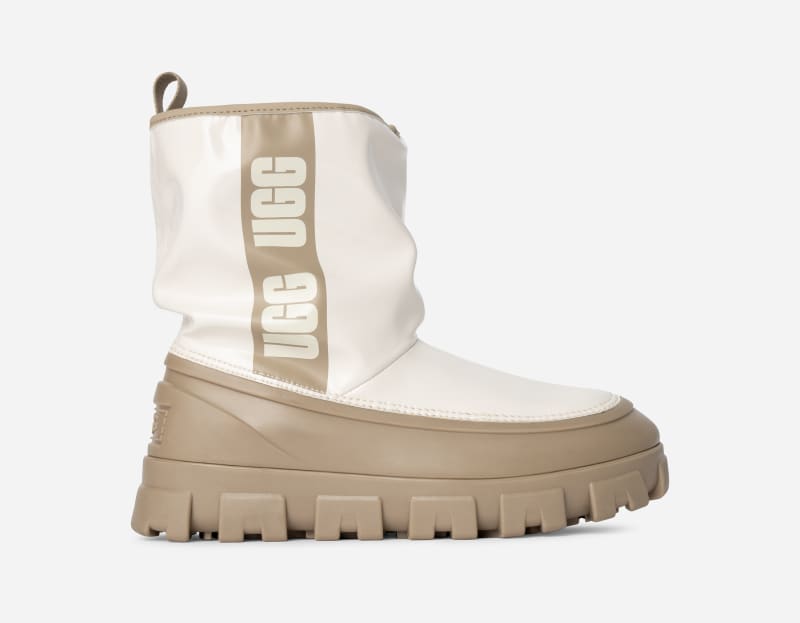 UGG Classic Brellah Mini Boot for Women in Mustard Seed/Jasmine, Size 9, Polyester/Wool