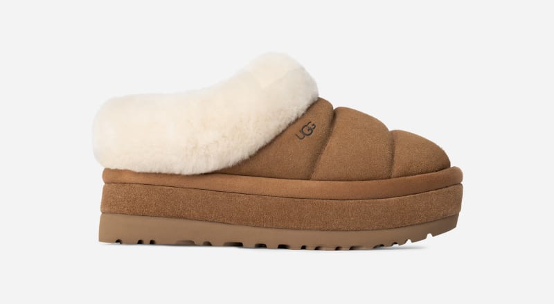 UGG® Women's Tazzlita Sheepskin Slippers in Chestnut, Size 8