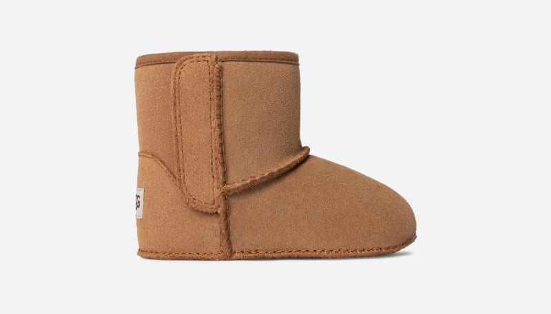 UGG Classic Baby Bootie for Kids in Brown, Size 4, Suede/Wool