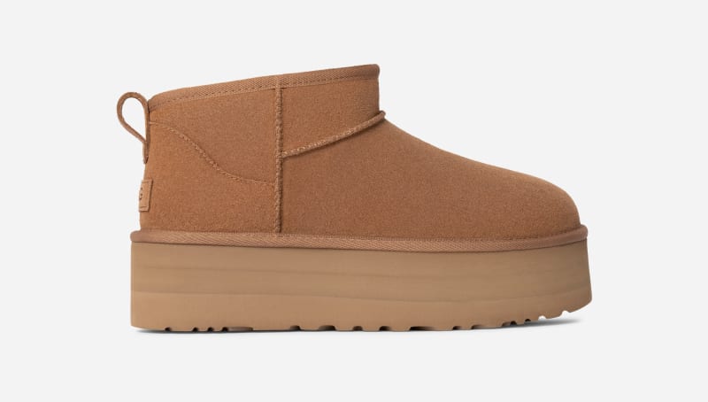 Stivali UGG Classic Ultra Mini con plateau da donna in Brown, Taglia 39, Camoscio