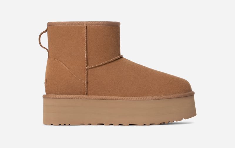 Stivali UGG Classic Mini con plateau da donna in Brown, Taglia 43, Camoscio