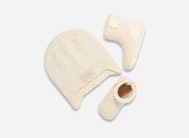 Skylar And UGG Infant's Beanie in White, Size 18 | Textile