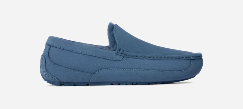UGG Ascot Slipper for Men in Blue, Size 7, Suede/Wool