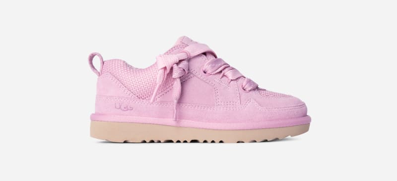 UGG Lo Lowmel Sneaker for Kids in Pink Jade, Size 1, Suede/Polyester