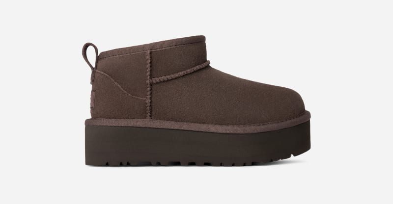 UGG Classic Ultra Mini Platform-laars voor kinderen in Molasses, Maat 32.5, Suede