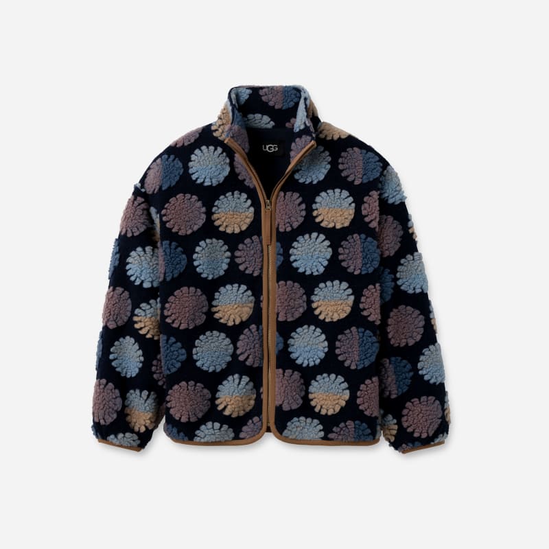 UGG Marlene Sun UGG fluff Jacket for Women in Mariner Multi, Size 2XS, Polyester/Cotton/Wool