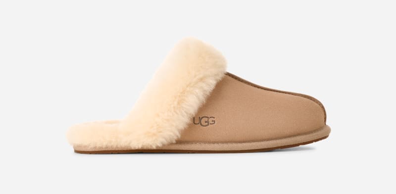 UGG Scuffette II Slipper for Women in Tan, Size 3, Suede/Polyester/Wool