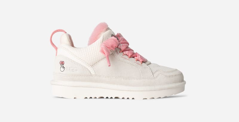 UGG Lowmel Love '25 Sneaker for Kids in Jasmine/Tropical Pink, Size 3, Suede/Polyester/Wool