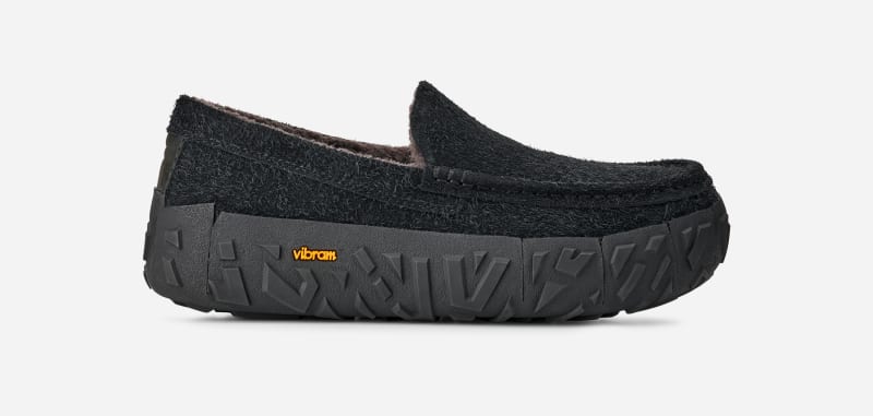 UGG Ascot Vibram Wrap Tech Loafer for Men in Black, Size 9, Suede/Polyester/Wool